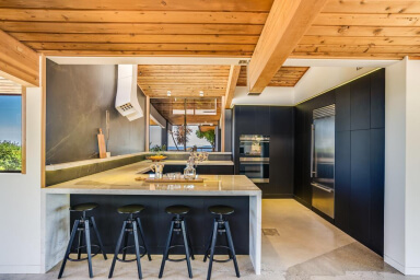 Textured slate kitchen cabinets